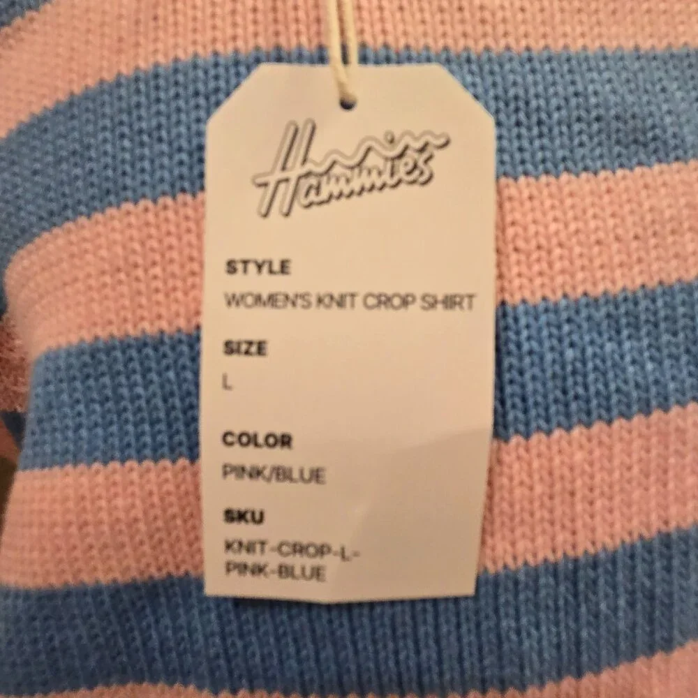 Hammies NWT Striped Sweatercrop top, matching Bell Bottoms and Ink Alloy Dangles - Picture 13 of 14